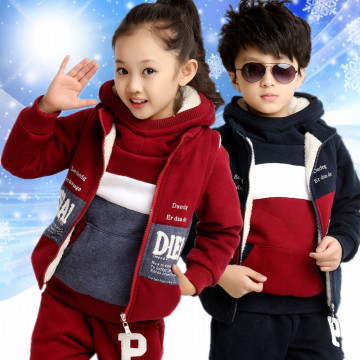 童装男童冬装套装3-4-6-8-10-12岁大女童加绒加厚休闲卫衣三件套