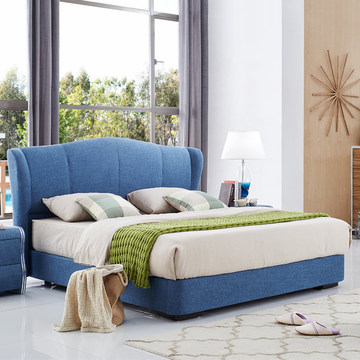 布艺床 现代简约 双人软床 1.5 1.8 2米 欧式北欧宜家婚床小户型