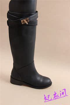2014新款真皮金属皮带扣长靴 秋冬保暖舒适女靴 X8