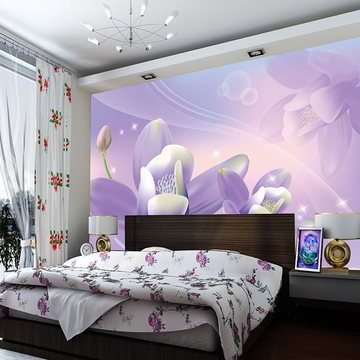个性壁纸 来图订制大型3D壁画 花卉 客厅 电视背景墙纸 梦幻爆款