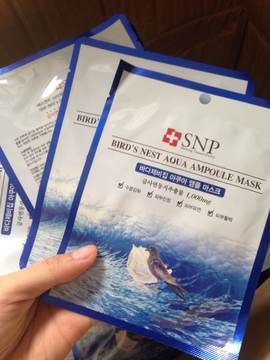 韩国药妆SNP海洋燕窝水库面膜10片/盒深层补水保湿美白