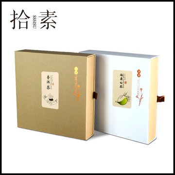 牛皮纸茶饼包装375克饼盒 福鼎白茶饼普洱茶礼盒茶叶包装礼盒空盒