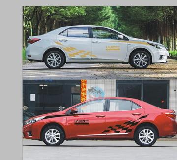 丰田卡罗拉专用汽车贴纸改装个性简易拉花全车划痕装饰贴车身贴花