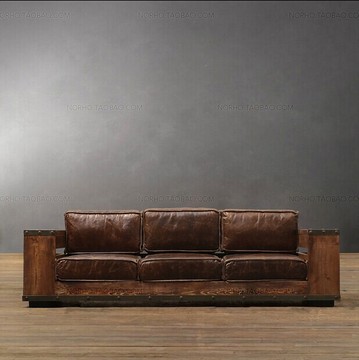 美式复古LOFT工业风格铁艺实木沙发椅 北欧仿古咖啡厅休闲吧卡座