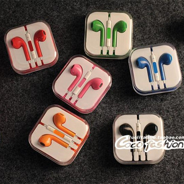 爆款特价厂家直销苹果彩色耳机入耳式糖果色带麦手机线控耳机包邮