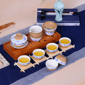 正品粗陶功夫陶瓷茶具套装台湾全手工手绘紫砂壶陶土茶杯复古