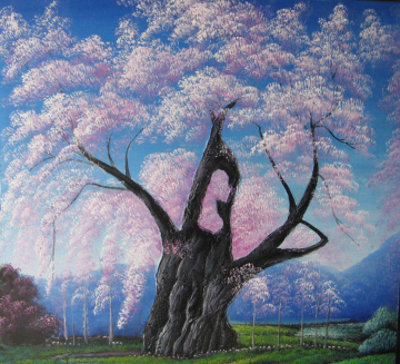 纯手绘板上油画YY078爱情树！