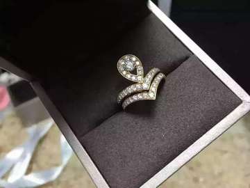 二手奢侈品 正品回收寄售 尚美Chaumet约瑟芬皇后玫瑰金钻冕戒指