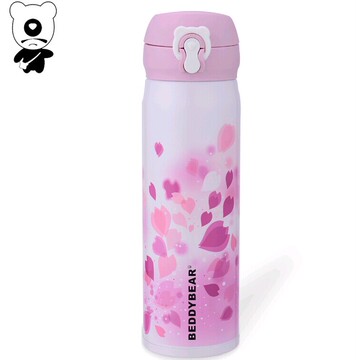 韩国杯具熊保温杯带盖创意水杯便携男女茶杯牛奶可爱水瓶樱花杯子