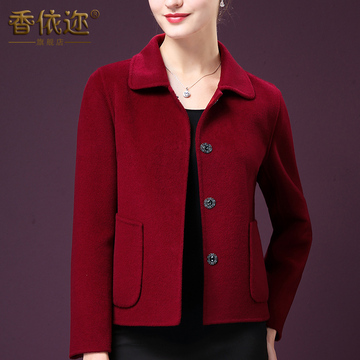 2016秋冬新款韩版女装纯手工双面羊毛大衣女短款羊毛呢外套加厚