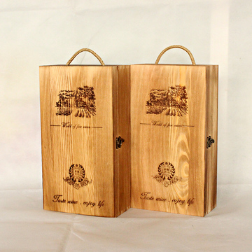 红酒盒酒盒双支装木制红酒盒子木盒红酒包装盒木质红酒礼盒定制