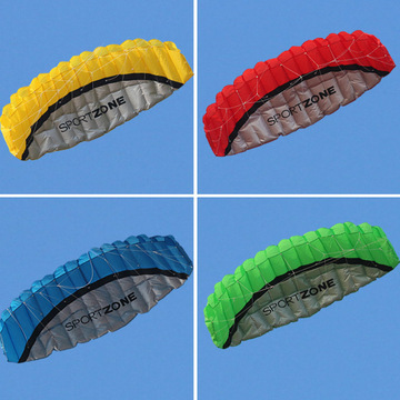 潍坊风筝 2.5米软体动力伞双线特技风筝 红黄蓝绿 带工具好飞包邮