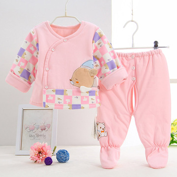 新生儿衣服0-3月纯棉初生婴儿衣服保暖内衣包脚套装和尚服秋冬季