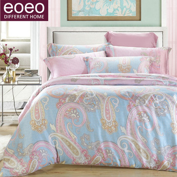 eoeo家纺春夏100%双面天丝四件套1.5/1.8m床上用品被套床单4件套