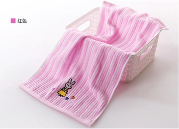 金号毛巾纯棉卡通条纹提锻可爱小兔子童巾T1177H正品特价十条包邮