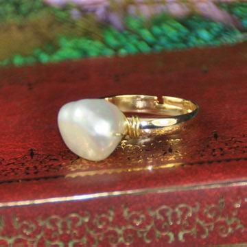 设计师AN原创 巴洛克异形12-16mm天然珍珠戒指 可调节尾戒 满包邮