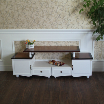白色客厅卧室电视柜美式现代简约视听柜欧式落地柜组合实木特价