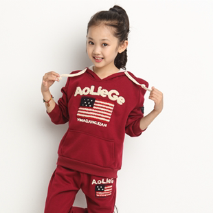 童装2014秋装新款韩版男女童中性长袖套头套装男孩女孩小学生衣服