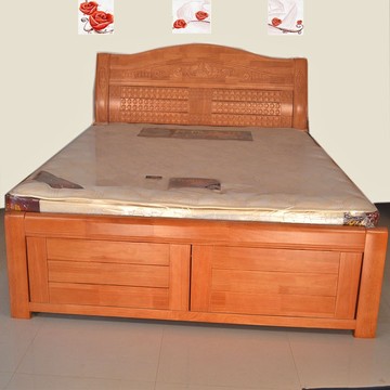 实木橡木床双人床婚床1.2米1.5米1.8米储物气动高箱床成人床现代