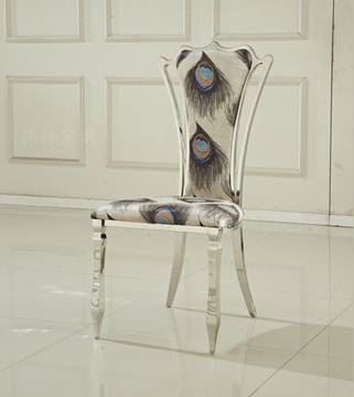 高档不锈钢餐椅 创意欧式后现代椅子 简约时尚宴 会所五金椅子