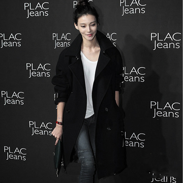 2015韩版冬装中长款毛呢外套气质 女士修身合体新款时尚羊毛大衣