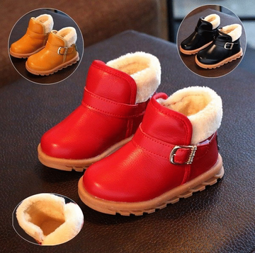 1到5岁靴子2女宝宝3冬鞋4冬季女童保暖儿童鞋雪地靴冬天短靴棉靴