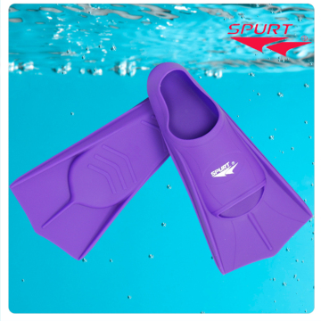 高级硅胶短脚蹼柔软合脚游泳装备黑紫黄三色入SPURT游泳脚蹼包邮