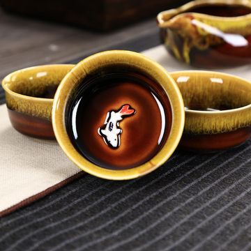 窑变茶杯茶具茶壶龙泉青瓷功夫茶具粗陶套装整套盖碗鱼杯陶瓷包邮