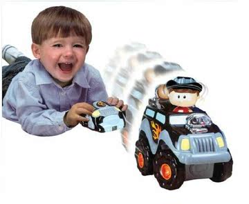 世高 遥控大头越野车 电动声光振震大卡车 儿童玩具车