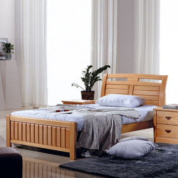 简约现代实木床1.2米双人床成人实木单人床松木床 儿童床特价包邮