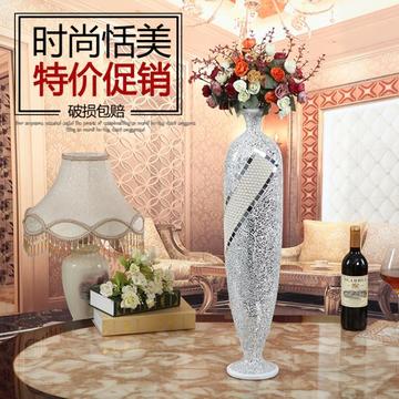 简约现代新时尚花瓶摆件树脂手工工艺品桌摆花器客厅酒店装饰闪亮