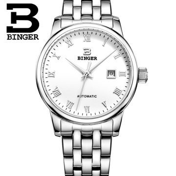 宾格正品女表防水全自动机械表时装表品质手表女士时尚腕表