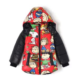 2016冬季新款韩版时尚卡通儿童棉衣加绒加厚棉袄棉服开衫外套