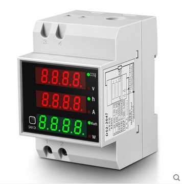 家用电表 交流电流 电压表 数显220V 6显电流电压表 导轨式电表