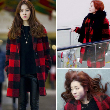 韩版东大门明星同款新款冬季大码女装小香风毛呢大衣韩国廓形外套