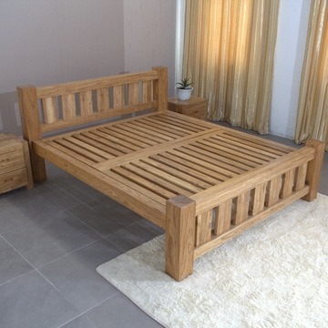 中式全实木床1.8米老榆木双人床 卧室家具纯实木床头婚床无辅料