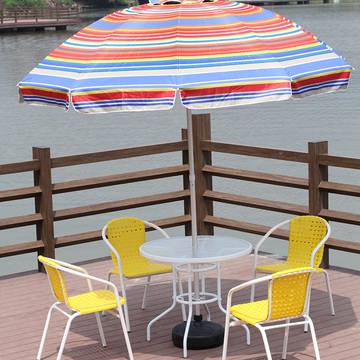 包邮户外铁艺塑料休闲桌椅室外花园阳台庭院露天家具组合大太阳伞