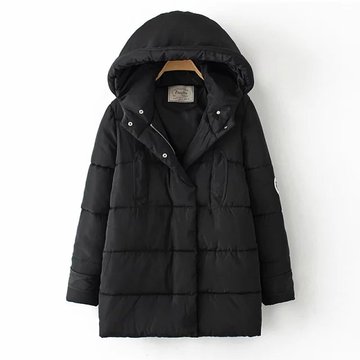 2015冬季新款女装韩版大码保暖面包服中长款连帽纯色显瘦棉衣外套