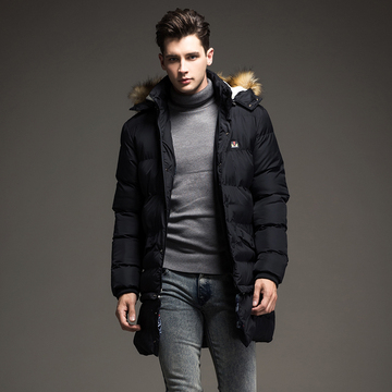 冬季新款潮韩版青少年男士棉衣修身连帽保暖棉服外套男士加厚棉袄