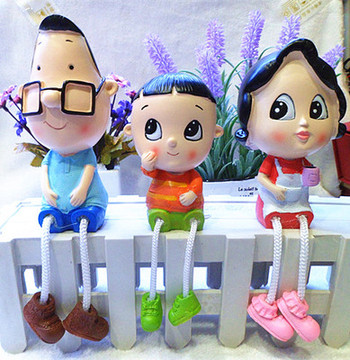 大头儿子家居创意儿童生日礼物工艺吊脚娃娃树脂摆件卡通装饰摆件