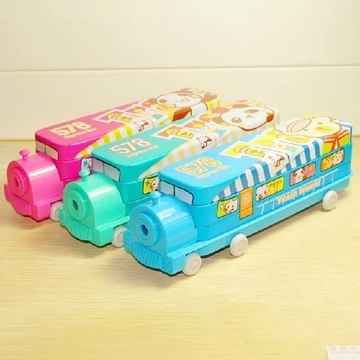 包邮汽车造型中小学生铅笔盒文具盒火车头多功能多层文具儿童用品