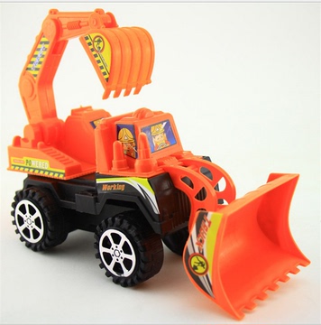 惯性工程车推土挖机玩具 儿童汽车模型 创意玩具惯性沙滩玩具车