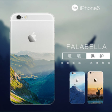 法拉贝拉iPhone6手机壳超薄4.7寸透明硬壳保护套简约文艺潮
