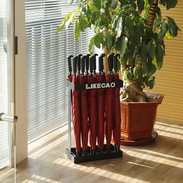 likecao创意12格雨伞架大容量格子雨伞桶铁质烤漆雨伞收纳防生锈