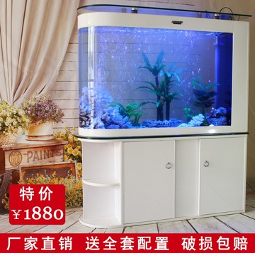 特价子弹头创意生态鱼缸双开门底柜家居客厅造景免换水玻璃水族箱