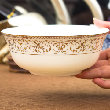 6英寸骨瓷面碗 景德镇陶瓷器面碗韩式沙拉碗甜品碗大饭碗汤碗家用
