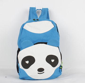 卡通可爱熊猫儿童书包双肩包休闲包 帆布双肩包特价包包颜色随机