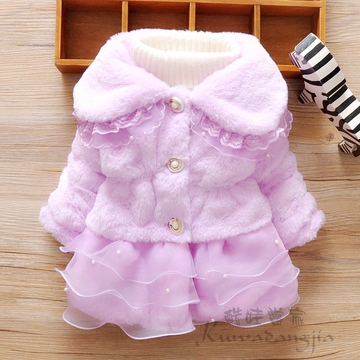 女童韩版棉衣小童棉袄童装加绒加厚小孩冬季婴儿保暖外套宝宝冬装