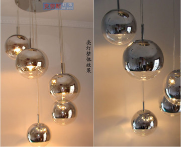 电镀玻璃吊灯创意电镀球吊灯玻璃圆球灯餐厅客厅灯具酒吧工程吊灯