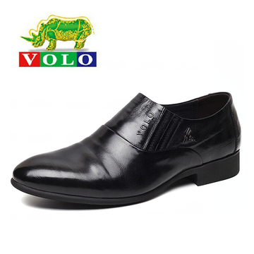 VOLO/犀牛男鞋正品2015新款商务正装皮鞋尖头套脚男士牛皮休闲鞋